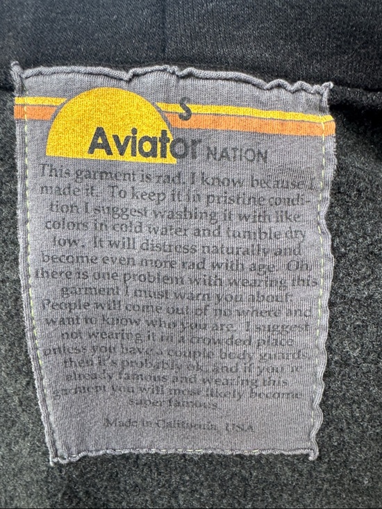 Aviator Nation Smiley 2 Relaxed Cropped Pullover Hoodie Black Size S - Picture 12 of 13